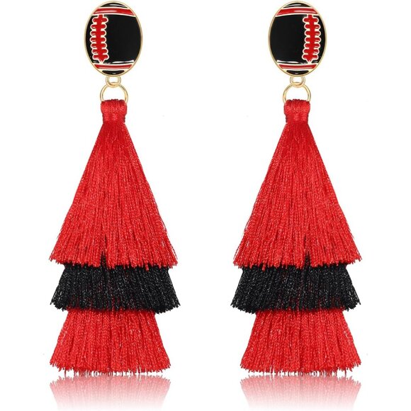 Jewelry - Game Day Earrings Football Tassel Drop Jewelry Sport Fan Team Colors